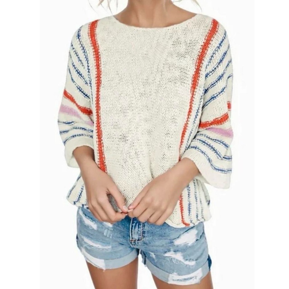 Docotoo Colorful Striped Women's Sweater Sz XL